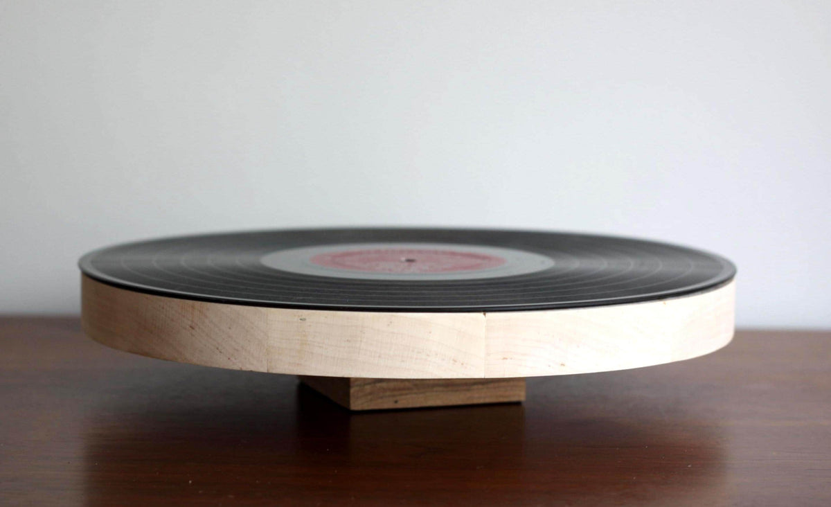 Vinyl Record Topped Lazy Susan – Vintage Music Spinning Platter Retro Decor