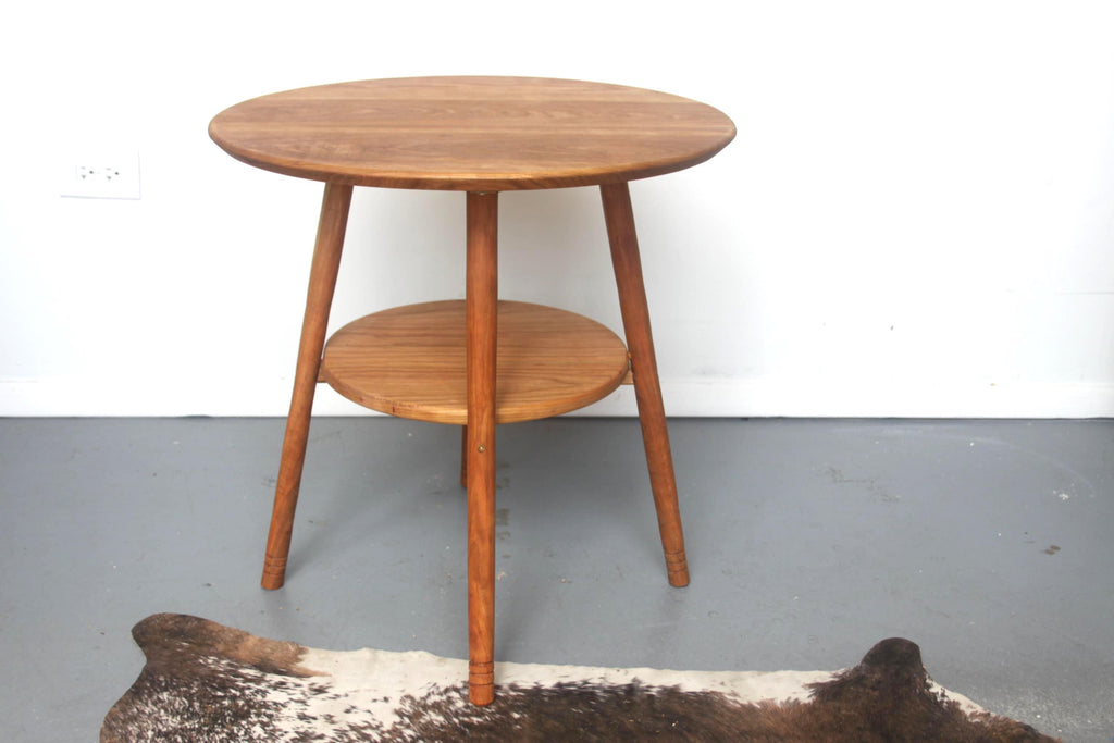 Circular Cherry End Table 24"H