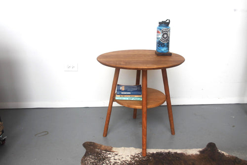 Circular Cherry End Table 24"H