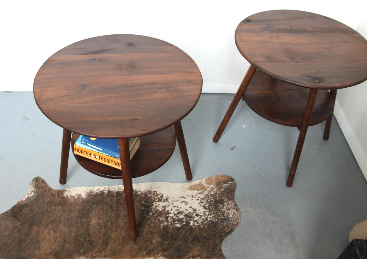 Modern Walnut End Tables Set – Available Single or Set of Two