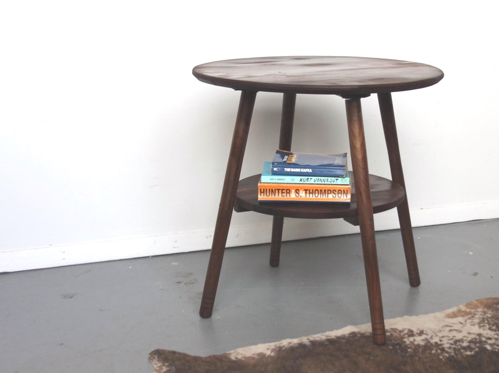 Modern Walnut End Tables Set – Available Single or Set of Two