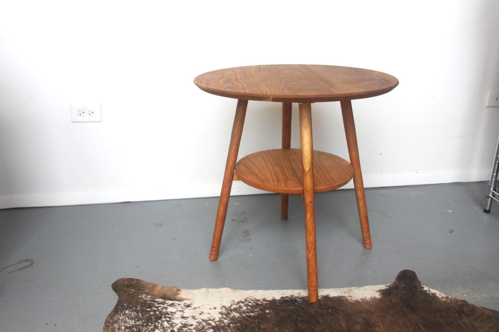 Circular Cherry End Table 24"H