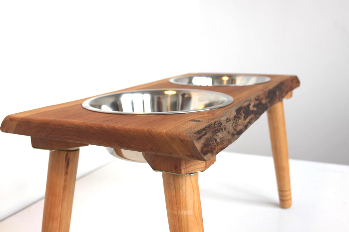 Live Edge Dog Food Stand