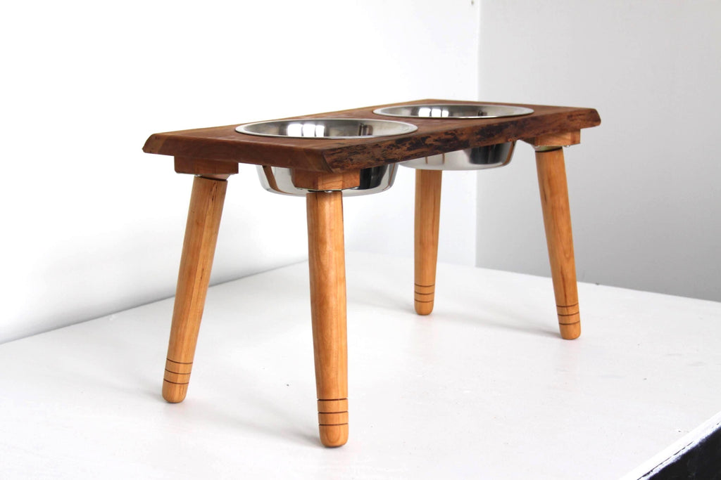 Live Edge Dog Food Stand