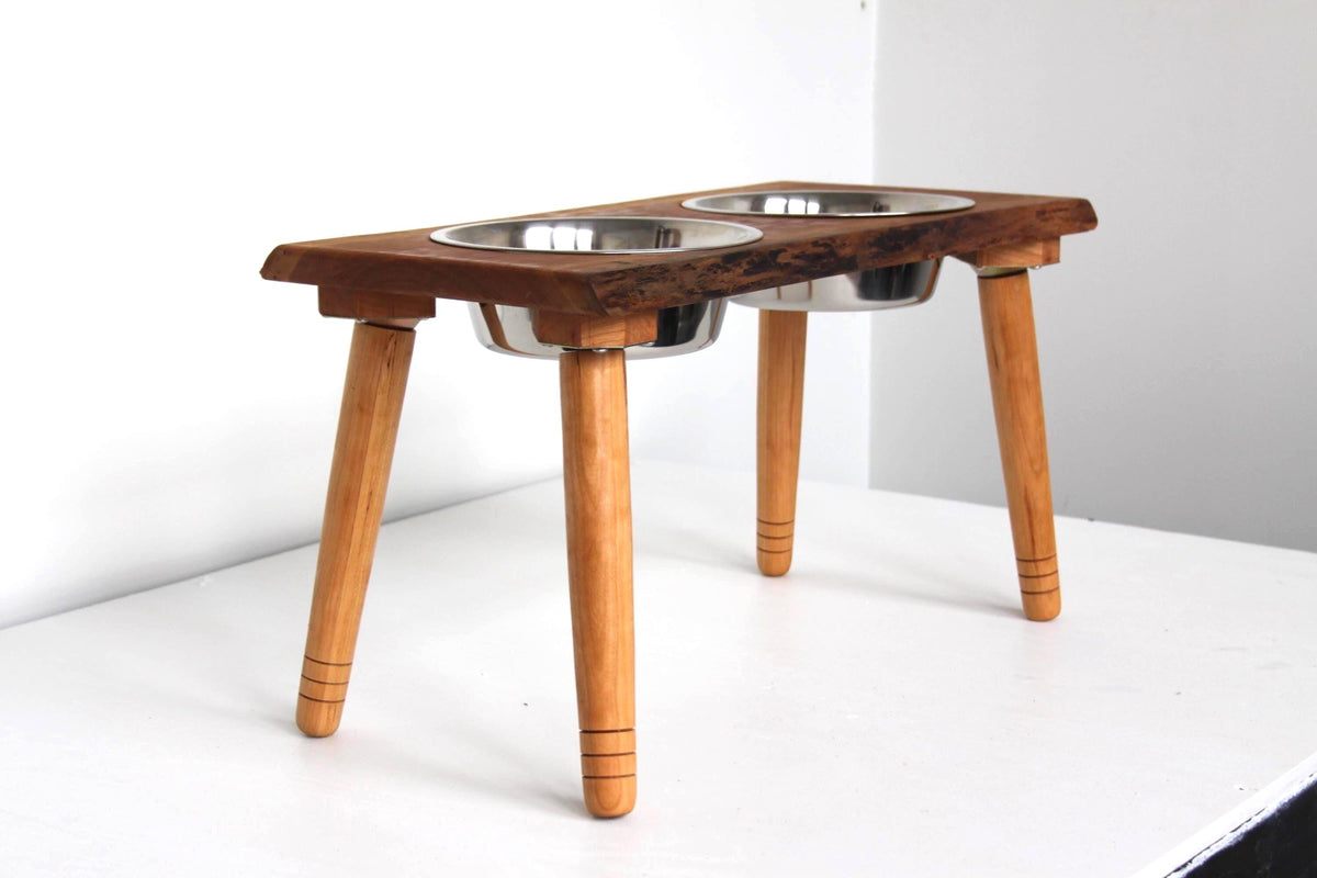 Live Edge Dog Food Stand
