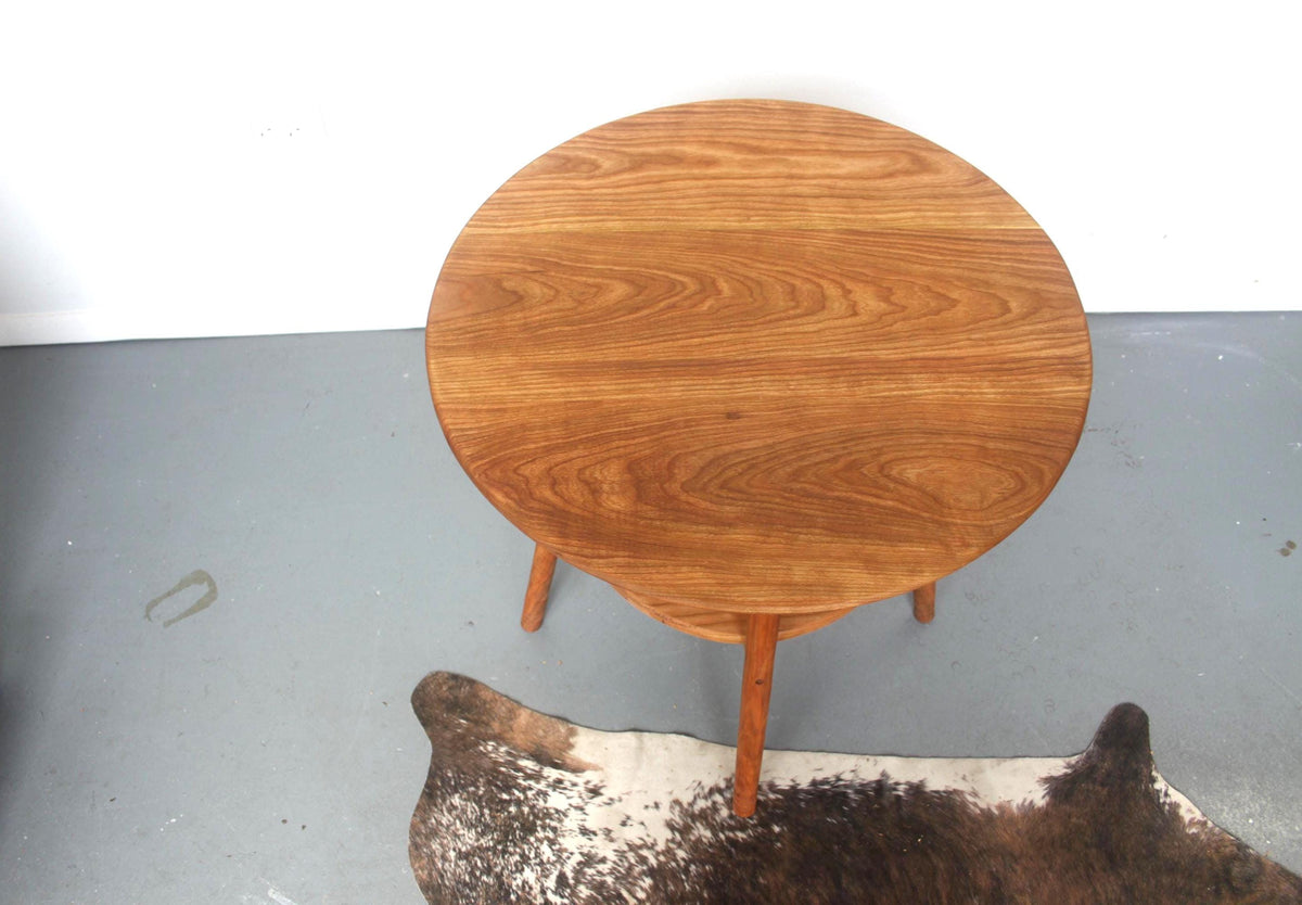 Circular Cherry End Table 24"H