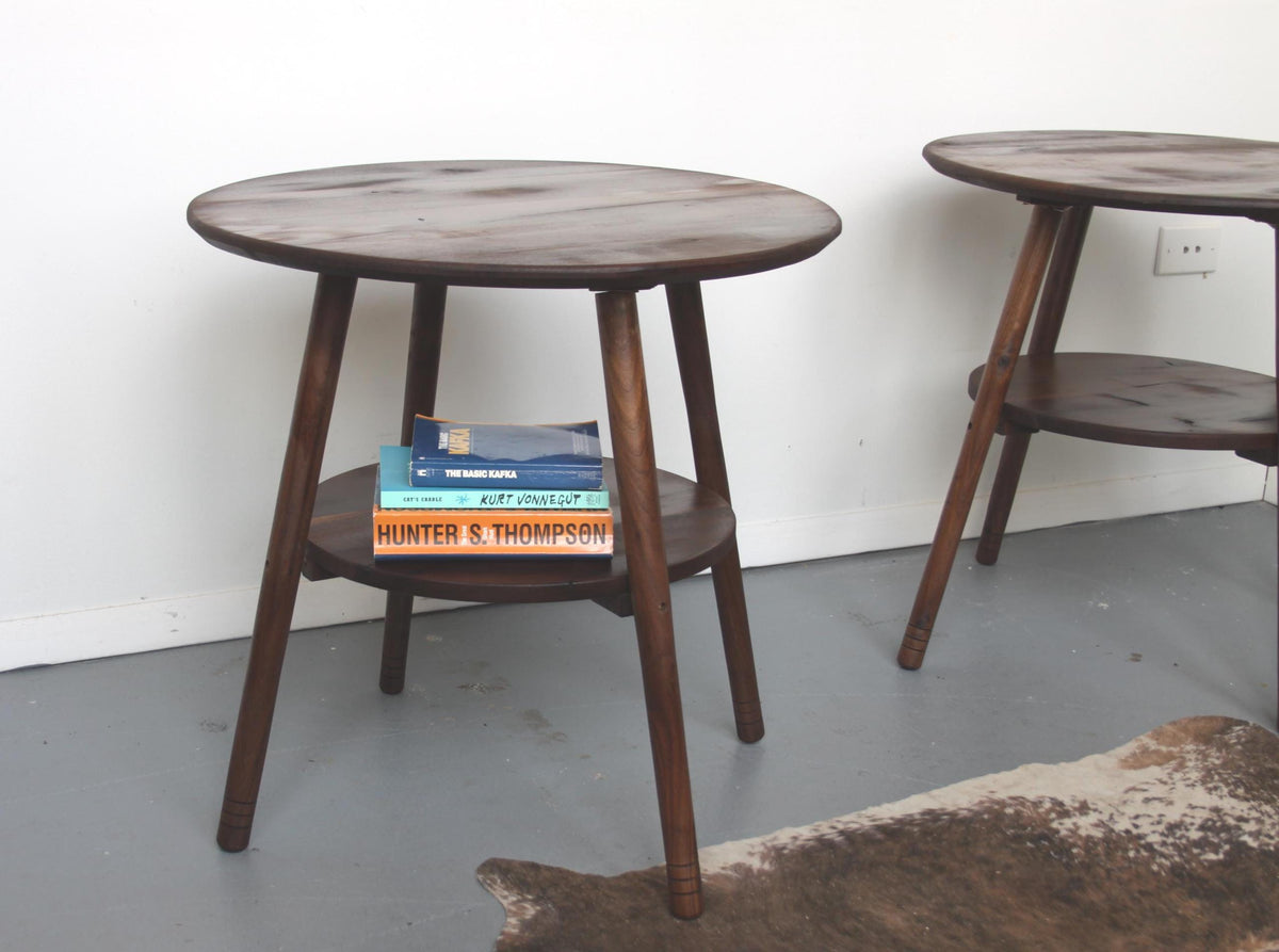 Modern Walnut End Tables Set – Available Single or Set of Two