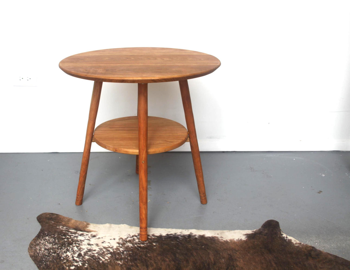 Circular Cherry End Table 24"H