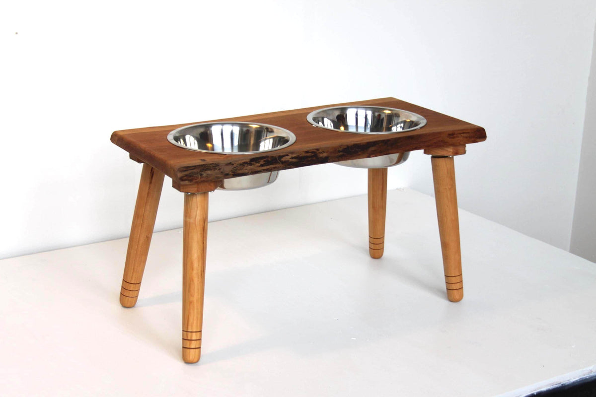 Live Edge Dog Food Stand