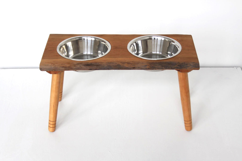 Live Edge Dog Food Stand
