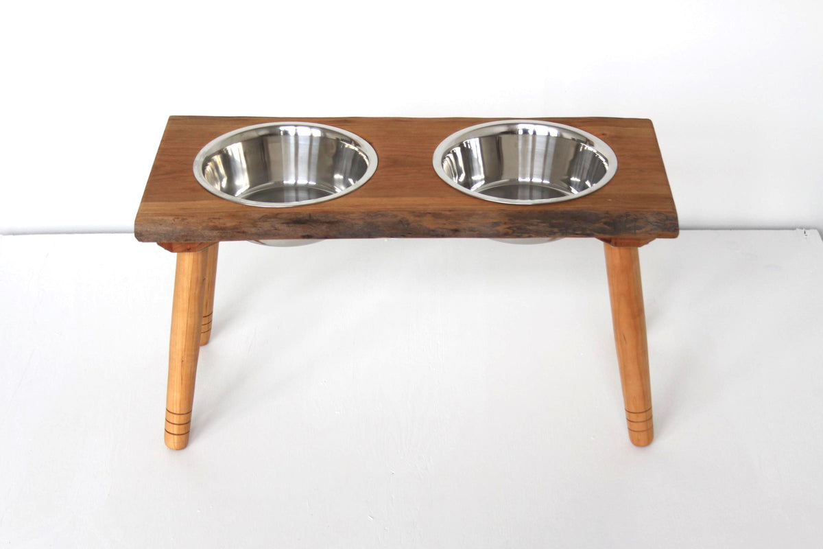 Live Edge Dog Food Stand