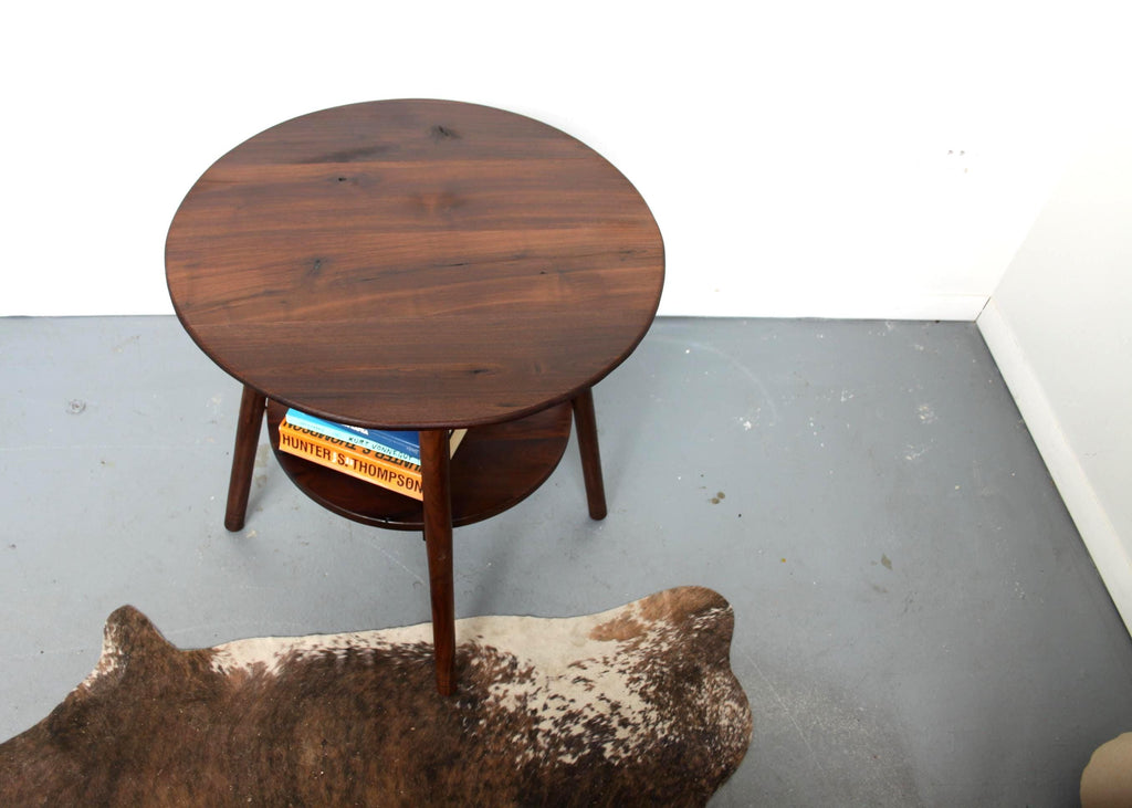 Modern Walnut End Tables Set – Available Single or Set of Two