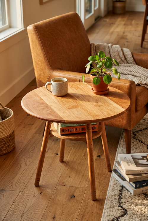 Cherry Wood End Table – Lifestyle