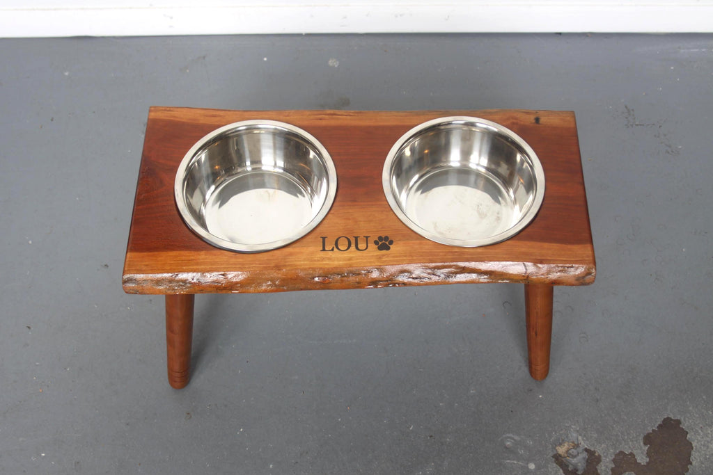 Live Edge Dog Food Stand
