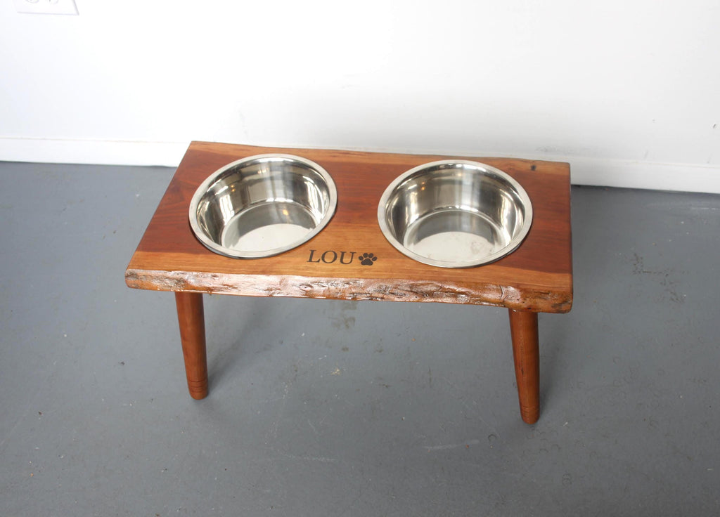 Live Edge Dog Food Stand