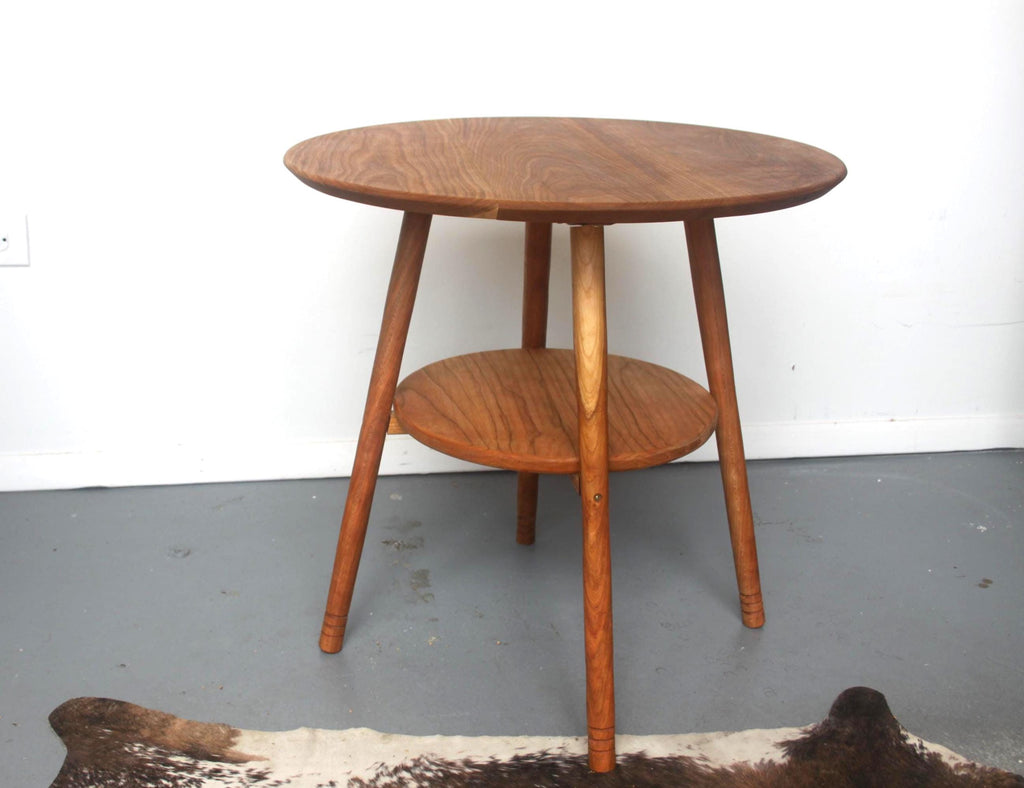 Circular Cherry End Table 24"H