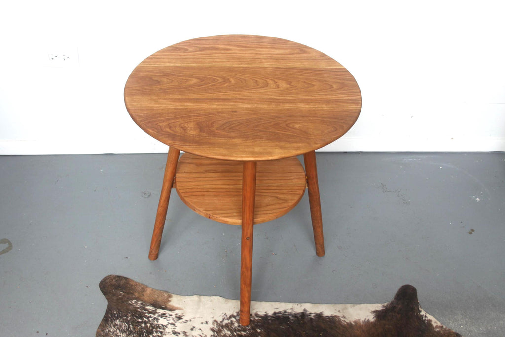 Circular Cherry End Table 24"H