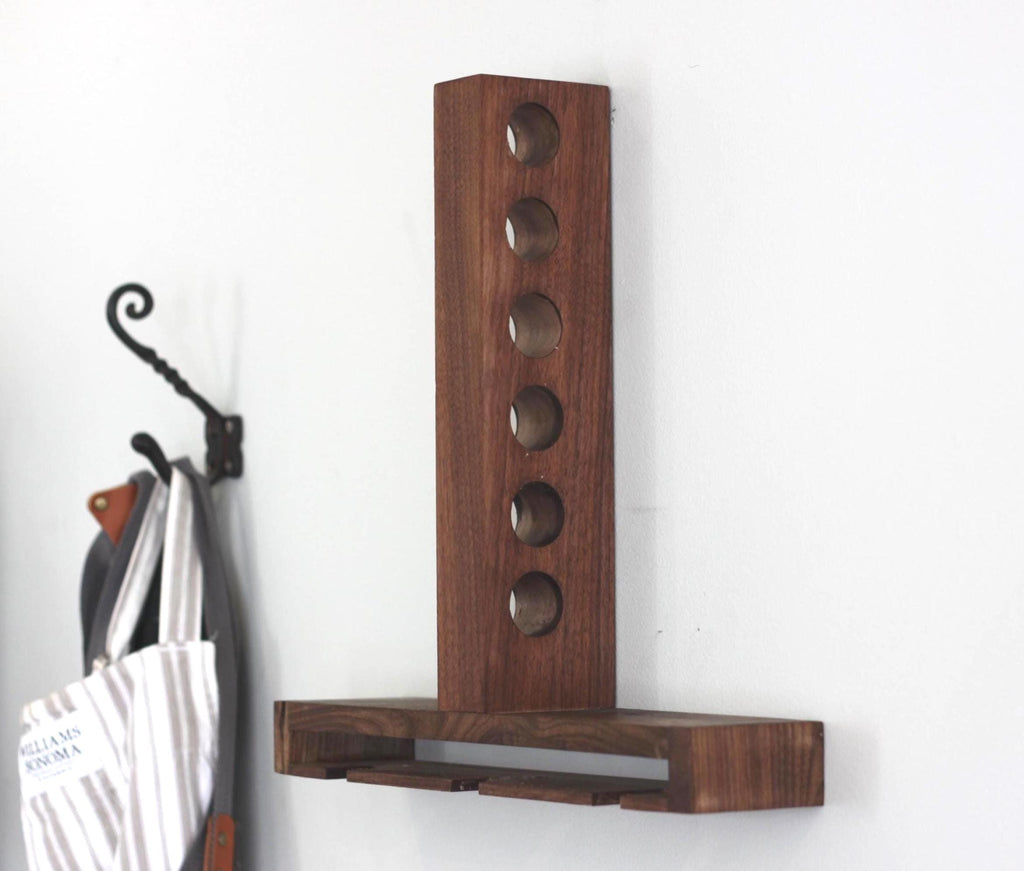 Walnut Wine Glass and Bottle Rack
