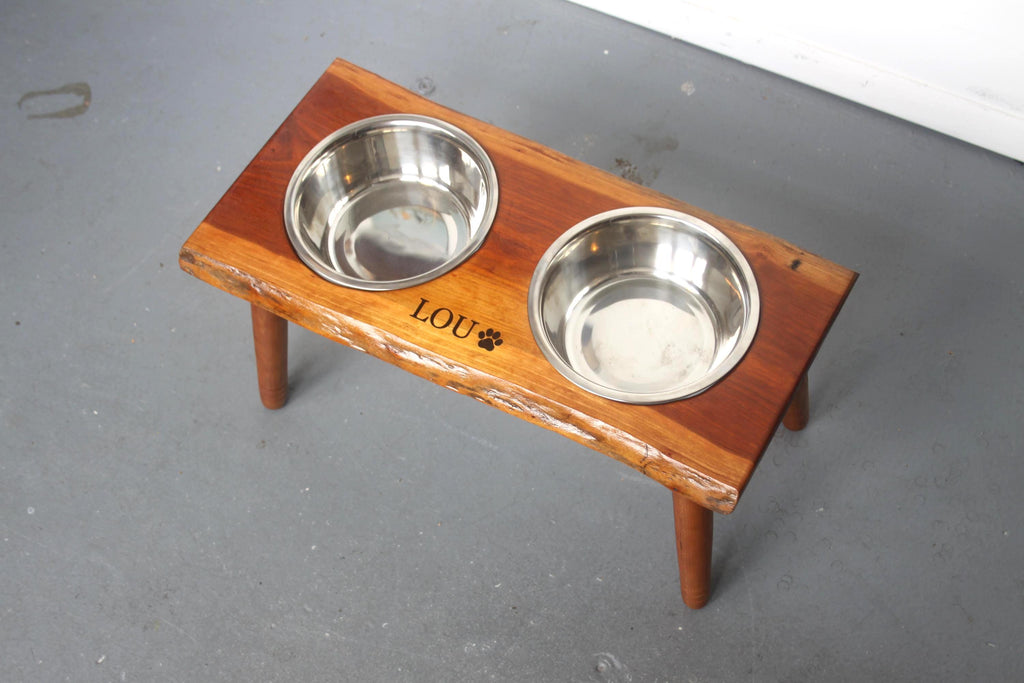 Live Edge Dog Food Stand