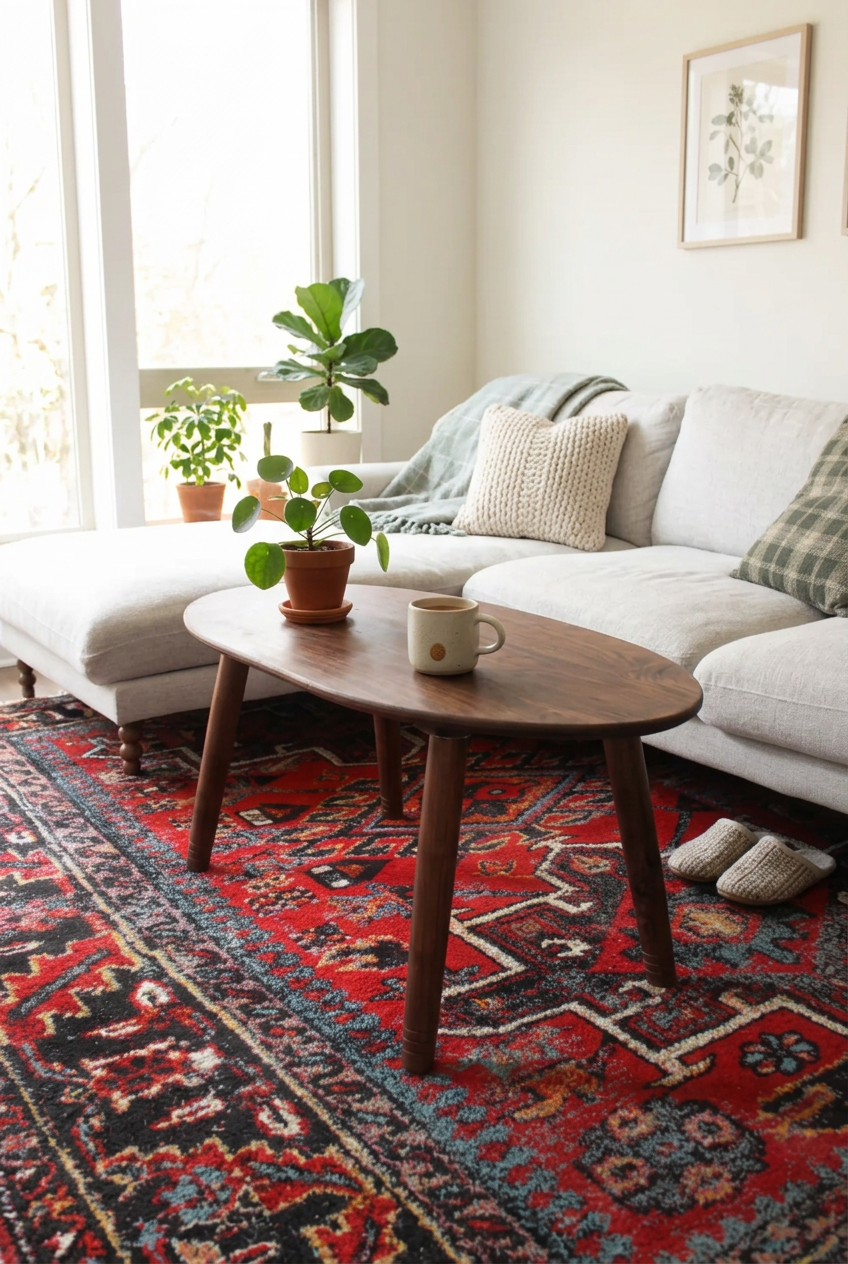 Handcrafted Walnut Coffee Table – Lifestyle