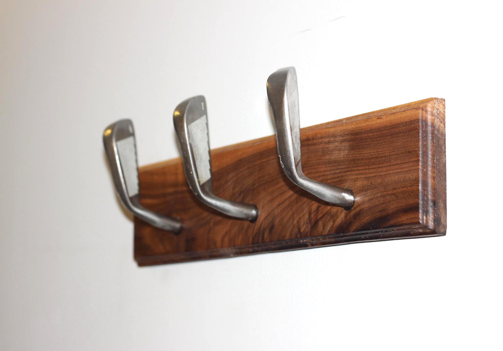 Golf Club Coat Rack – Multi-Hook Iron Club Head Hanging Fixture