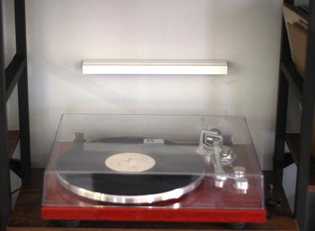 Small record shelf in white
