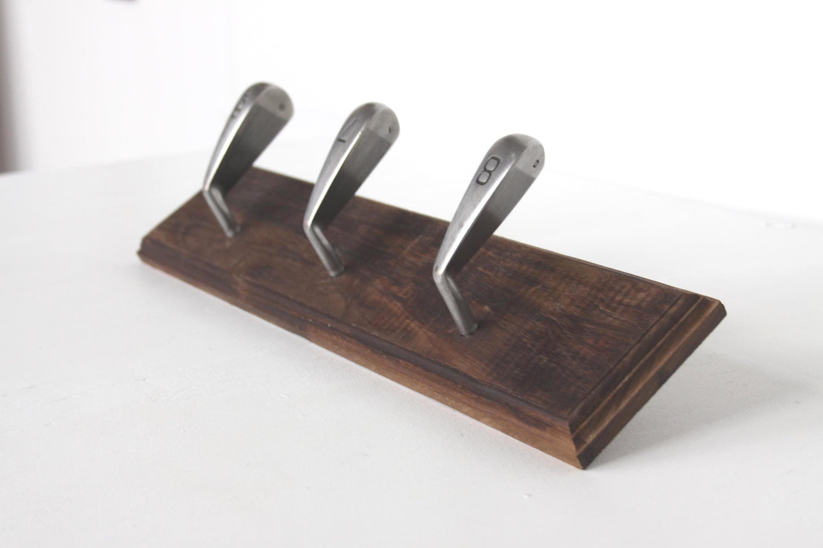 Golf Club Coat Rack – Multi-Hook Iron Club Head Hanging Fixture
