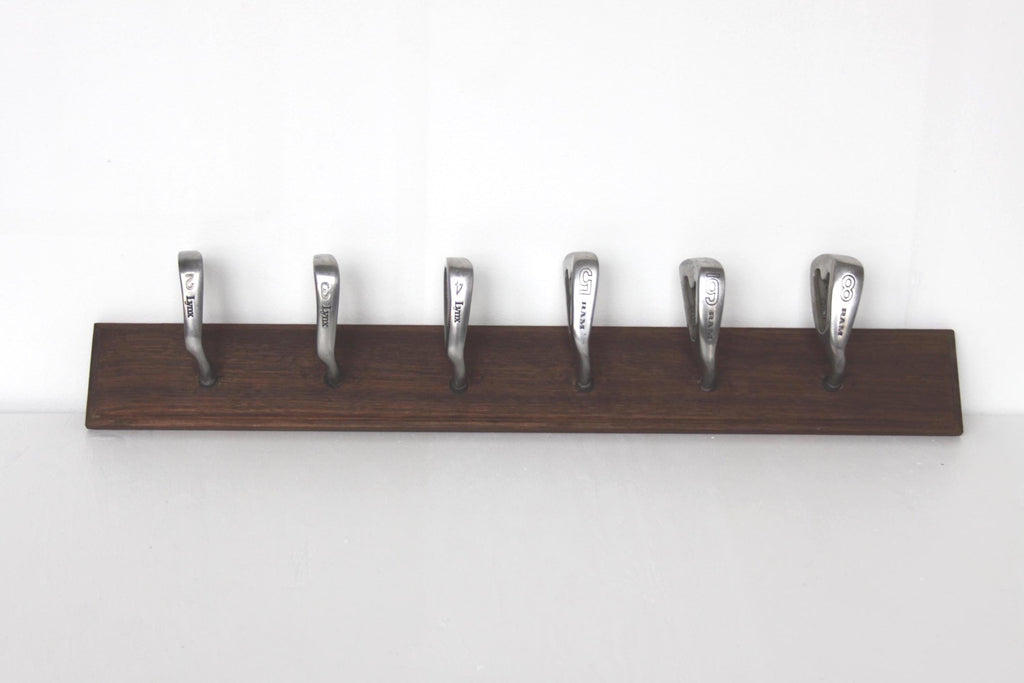 Golf Club Coat Rack – Multi-Hook Iron Club Head Hanging Fixture