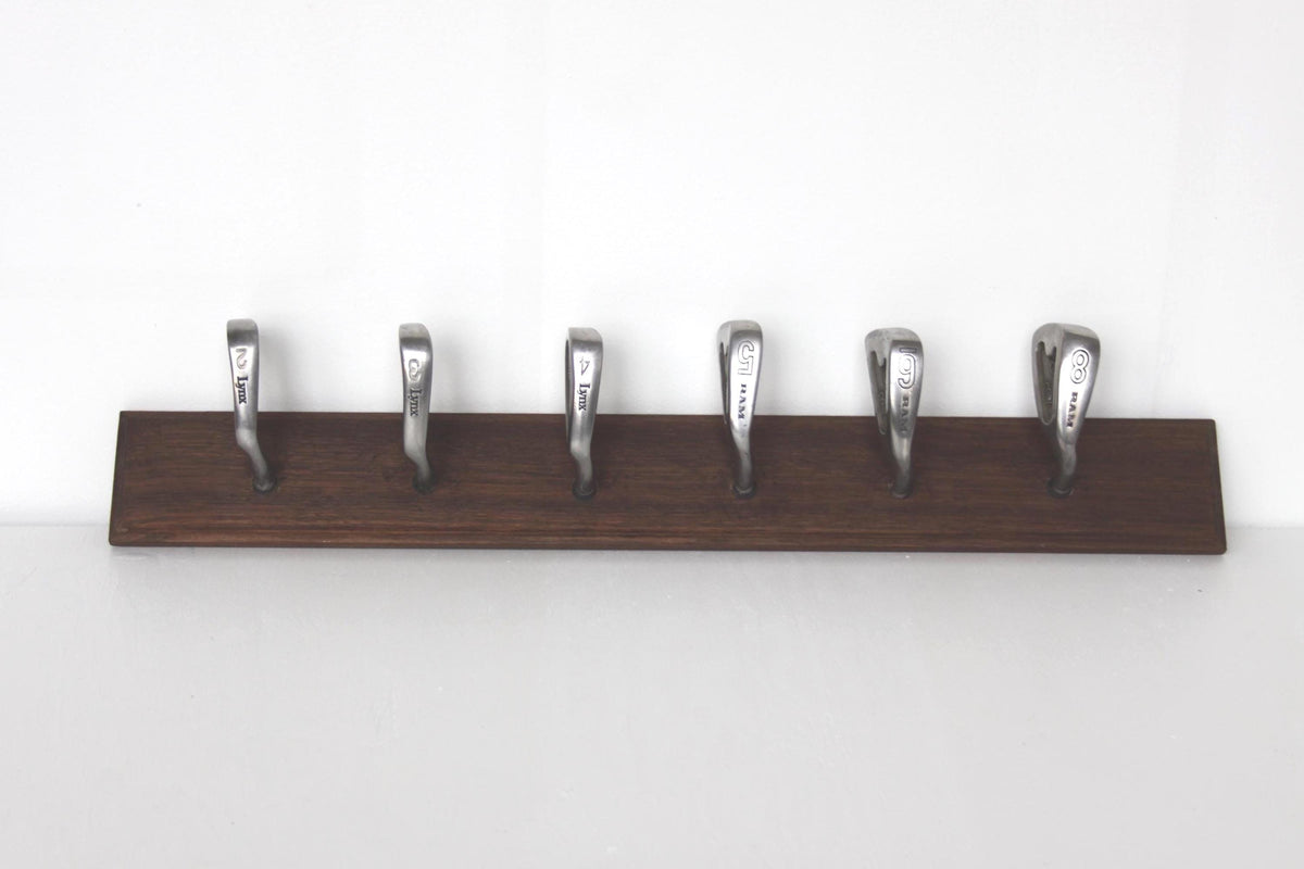 Golf Club Coat Rack – Multi-Hook Iron Club Head Hanging Fixture
