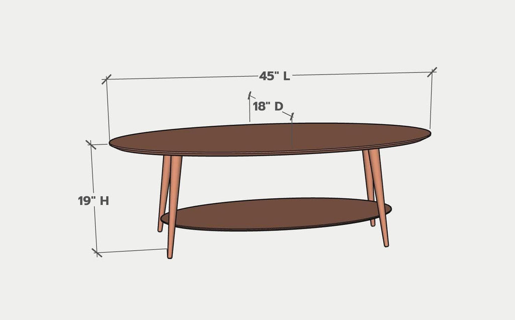 Large Coffee Table with Storage Shelf – Made by Hand from Natural Cherry Wood