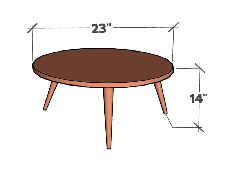 Low Circular Cherry Coffee Table with Three Legs – Handmade Furniture for Low Seating