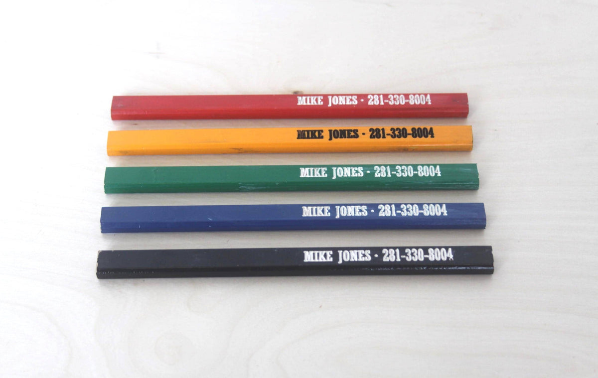 Custom Carpenter Pencils – Ink-Filled Engraved Flat Pencils for Carpentry & Construction Businesses