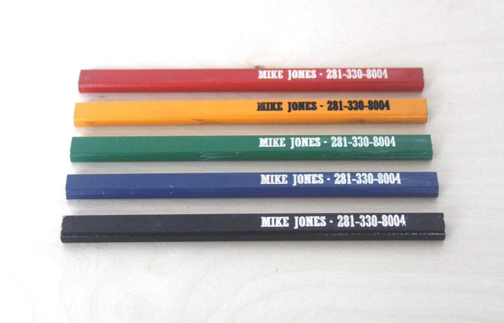 Custom Carpenter Pencils – Ink-Filled Engraved Flat Pencils for Carpentry & Construction Businesses
