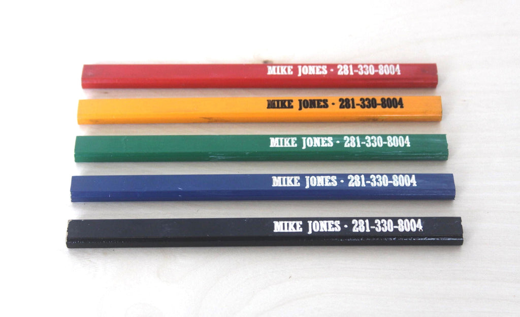 Custom Carpenter Pencils – Ink-Filled Engraved Flat Pencils for Carpentry & Construction Businesses