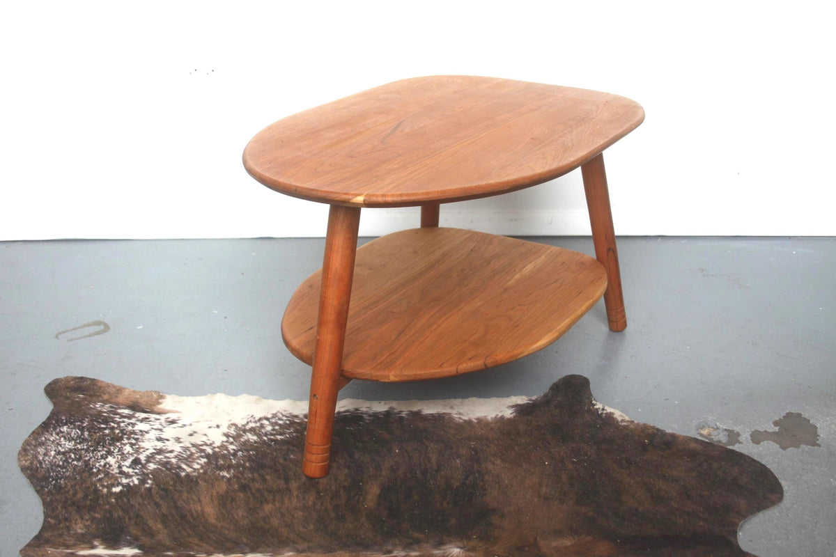 Avocado Coffee Table with Lower Shelf – Wood Furniture for Living Room Customs Available