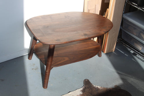 Avocado Coffee Table with Lower Shelf – Wood Furniture for Living Room Customs Available