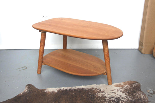 Avocado Coffee Table with Lower Shelf – Wood Furniture for Living Room Customs Available