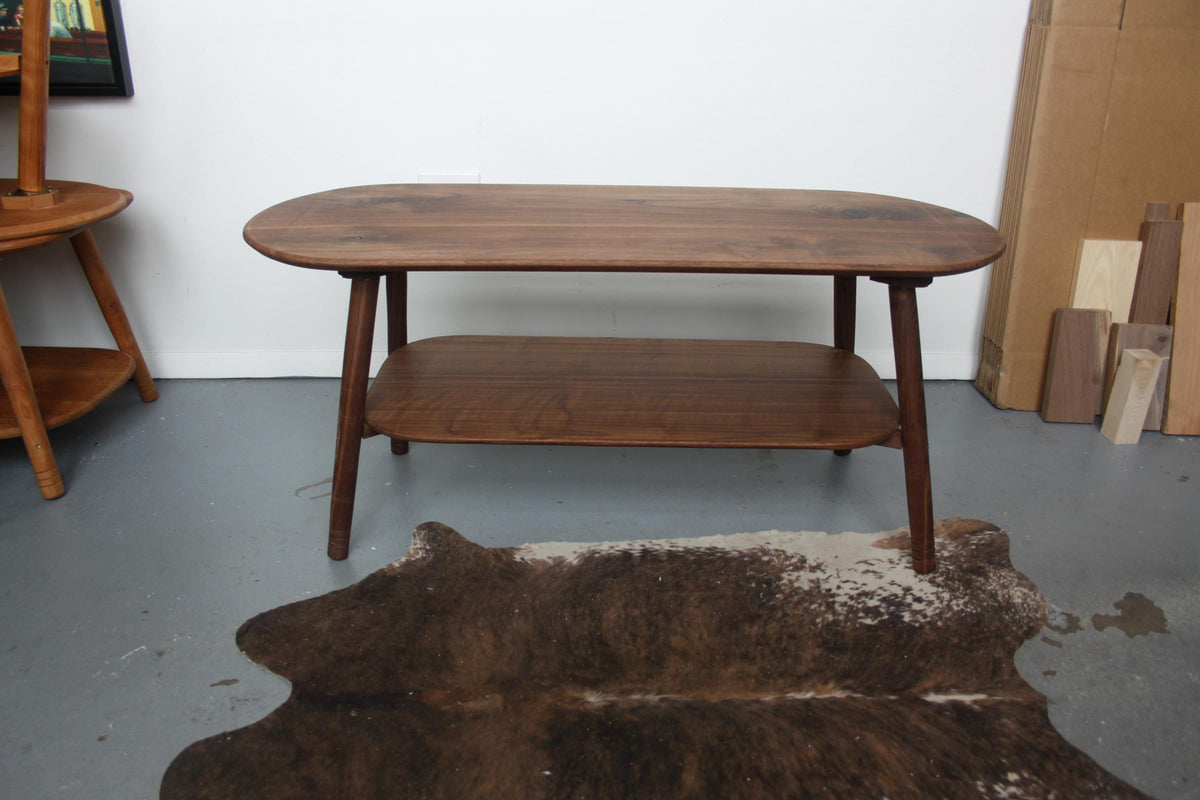 Large Walnut Coffee Table – Snowboard Shaped Oval Table Hygge Furniture