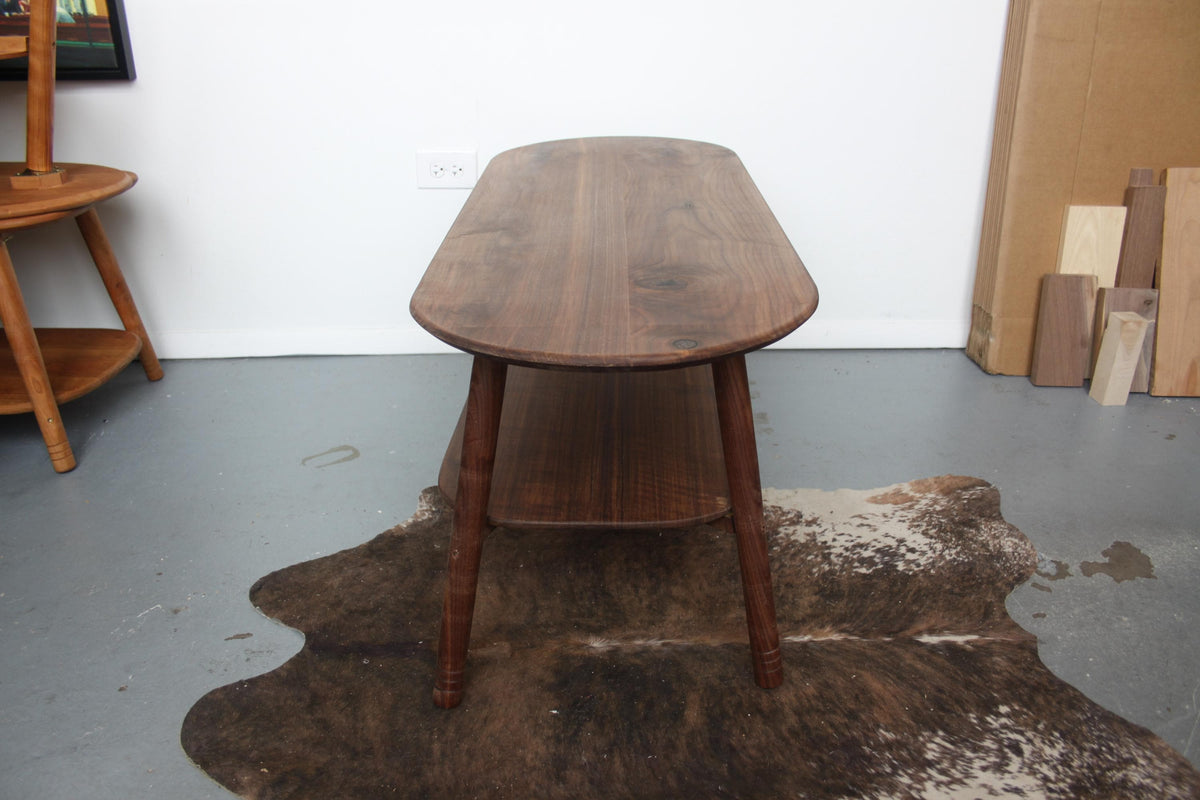 Large Walnut Coffee Table – Snowboard Shaped Oval Table Hygge Furniture