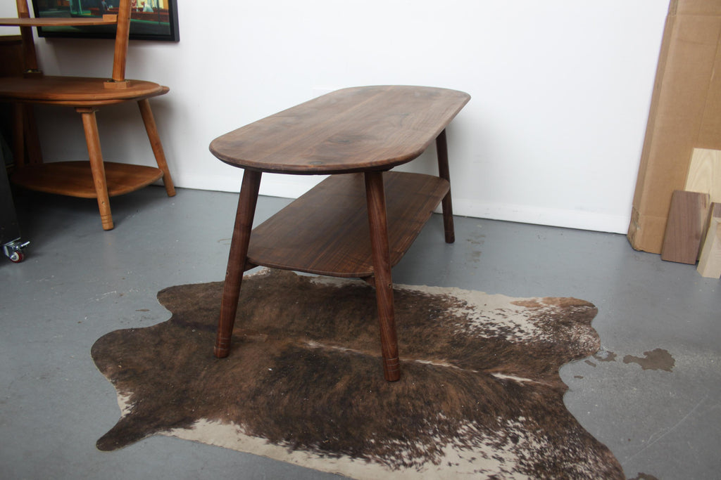 Large Walnut Coffee Table – Snowboard Shaped Oval Table Hygge Furniture