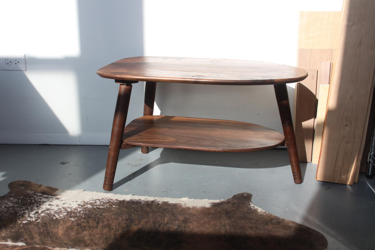 Avocado Coffee Table with Lower Shelf – Wood Furniture for Living Room Customs Available