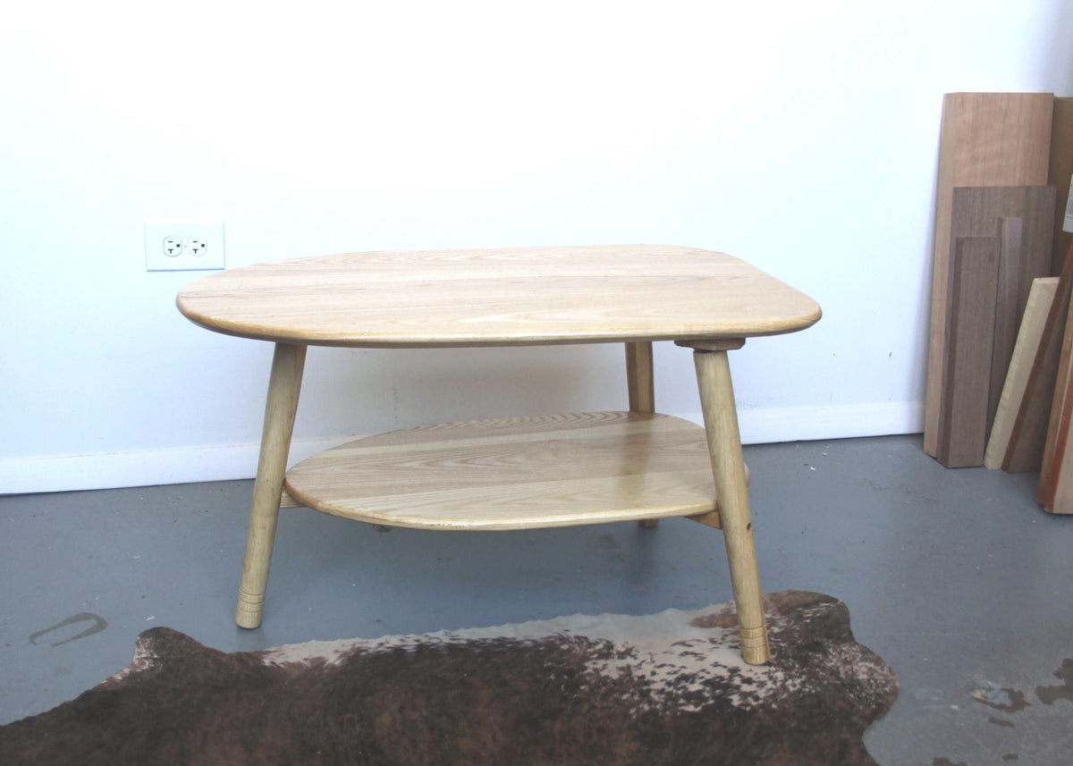 Avocado Coffee Table with Lower Shelf – Wood Furniture for Living Room Customs Available