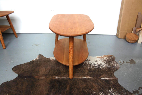 Avocado Coffee Table with Lower Shelf – Wood Furniture for Living Room Customs Available
