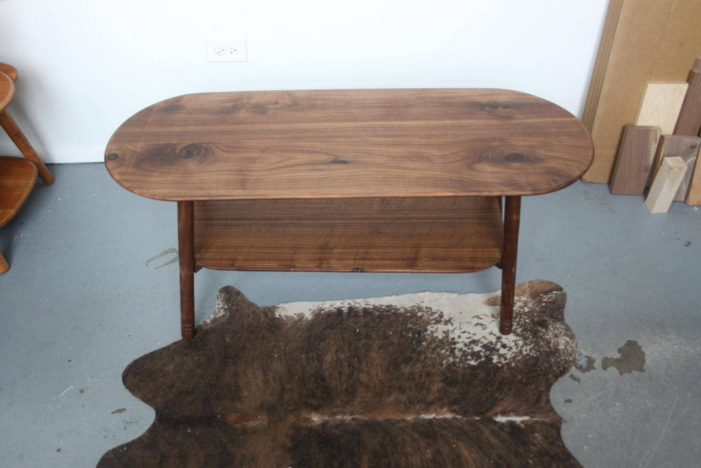 Large Walnut Coffee Table – Snowboard Shaped Oval Table Hygge Furniture