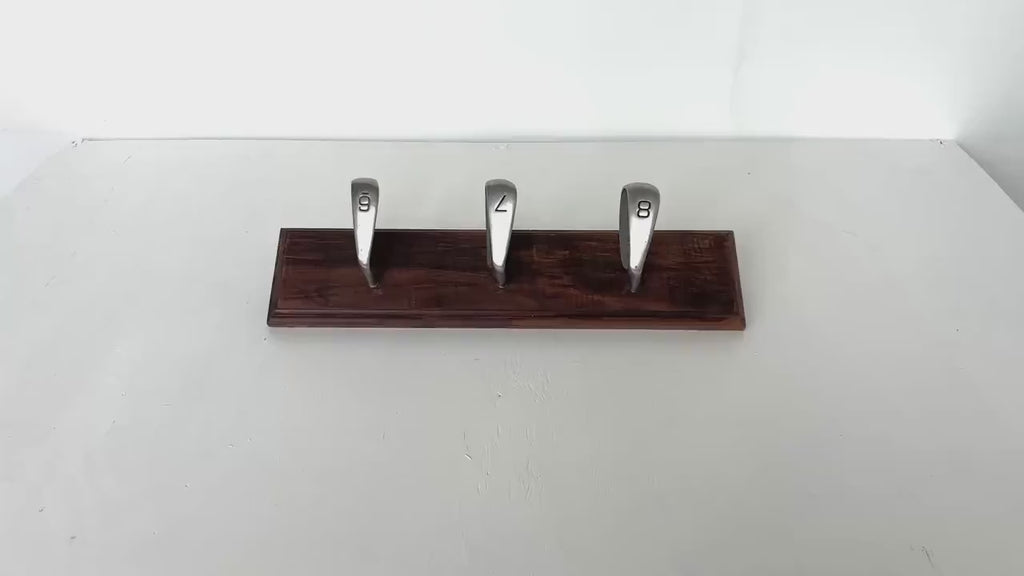 Golf Club Coat Rack – Multi-Hook Iron Club Head Hanging Fixture