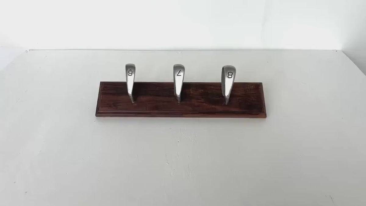 Golf Club Coat Rack – Multi-Hook Iron Club Head Hanging Fixture