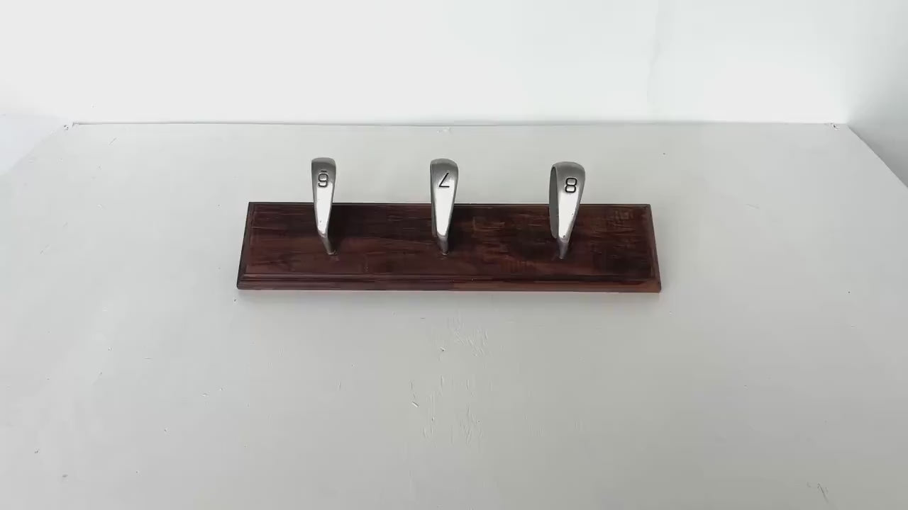 Golf Club Coat Rack – Multi-Hook Iron Club Head Hanging Fixture