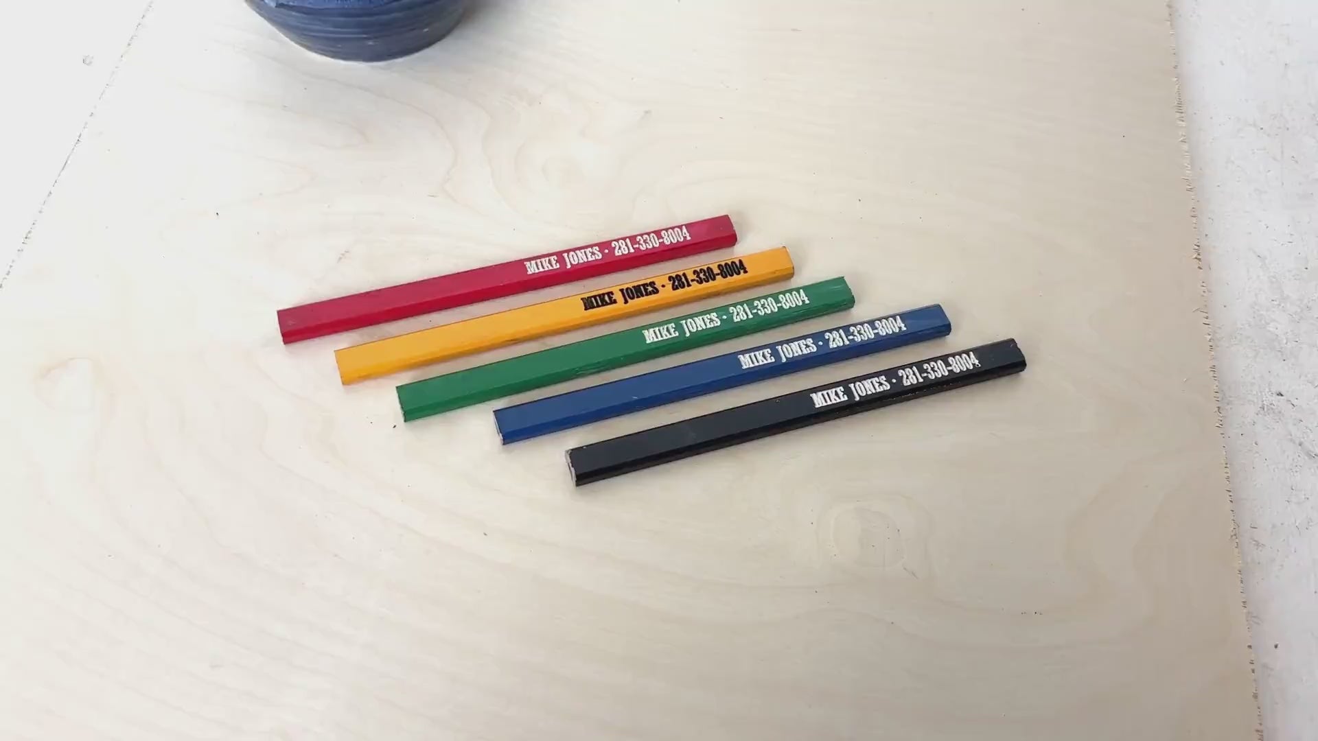 Custom Carpenter Pencils – Ink-Filled Engraved Flat Pencils for Carpentry & Construction Businesses