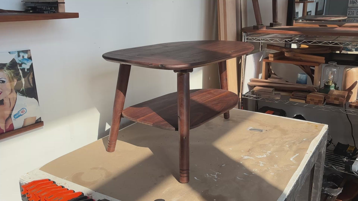 Walnut 3-Leg Avocado Shaped Coffee Table