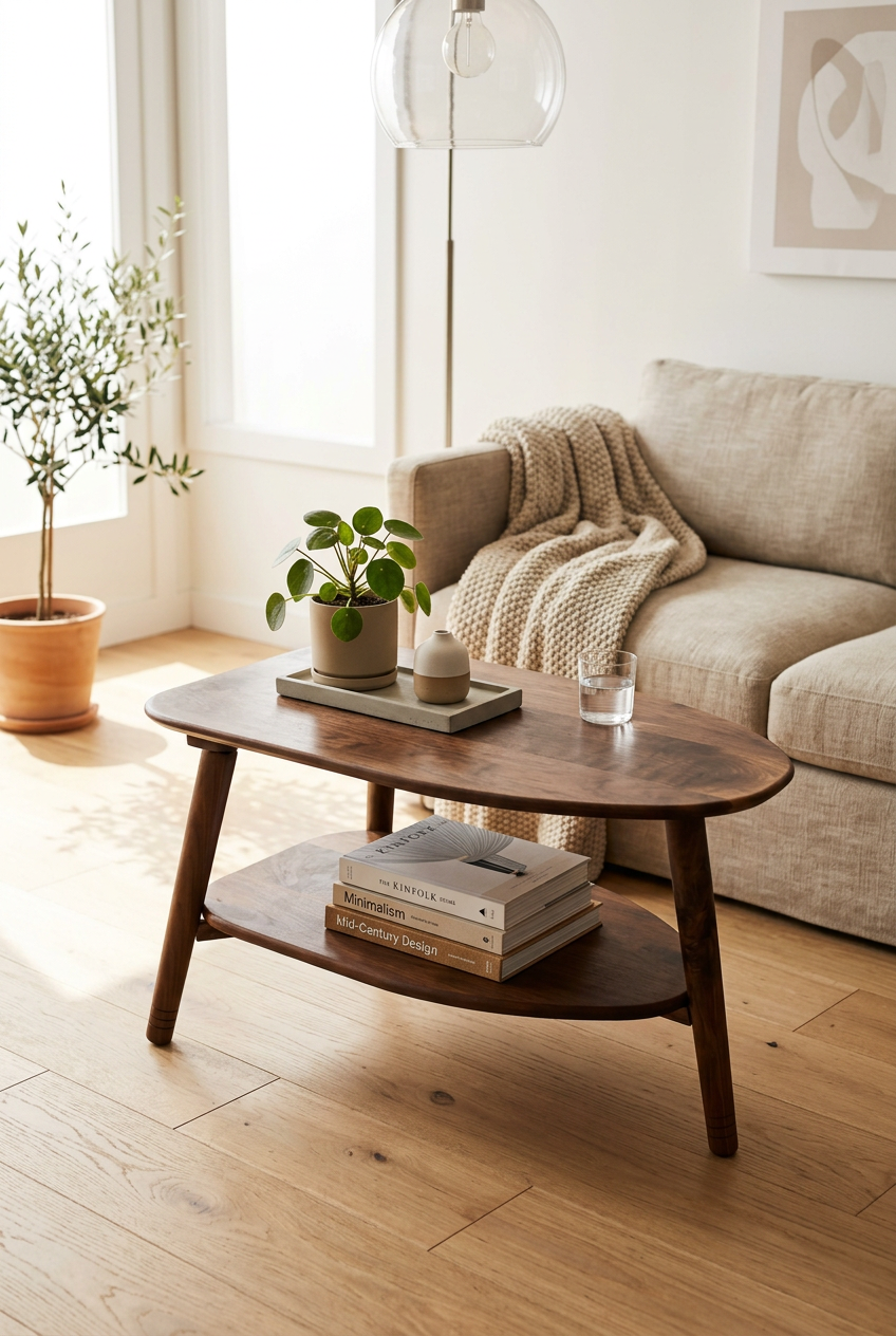 Walnut Avocado Coffee Table – Lifestyle